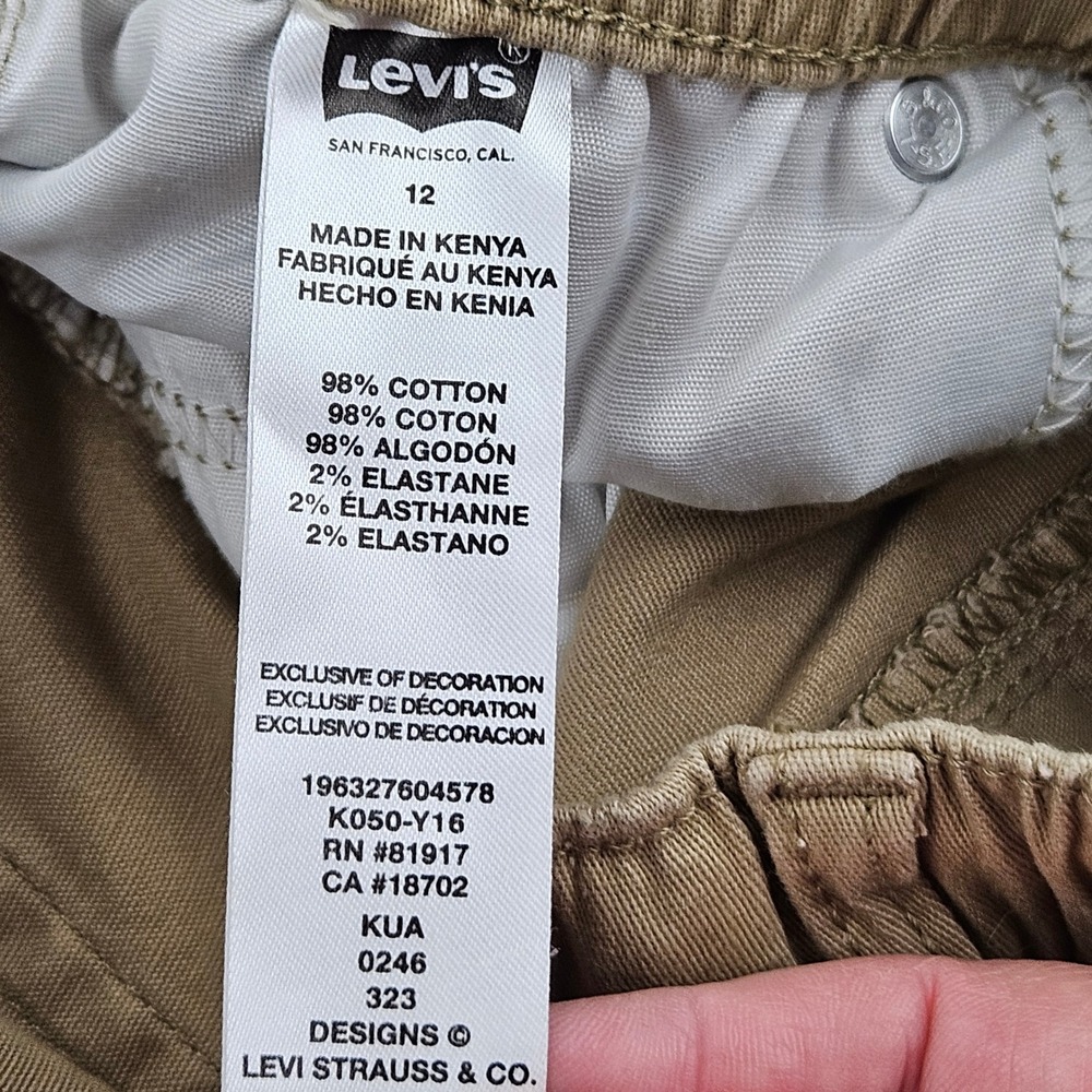 LEVIS Jogger Kids 12 Tan Khaki Twill Elastic Cuff Casual School Classic - Picture 5 of 11